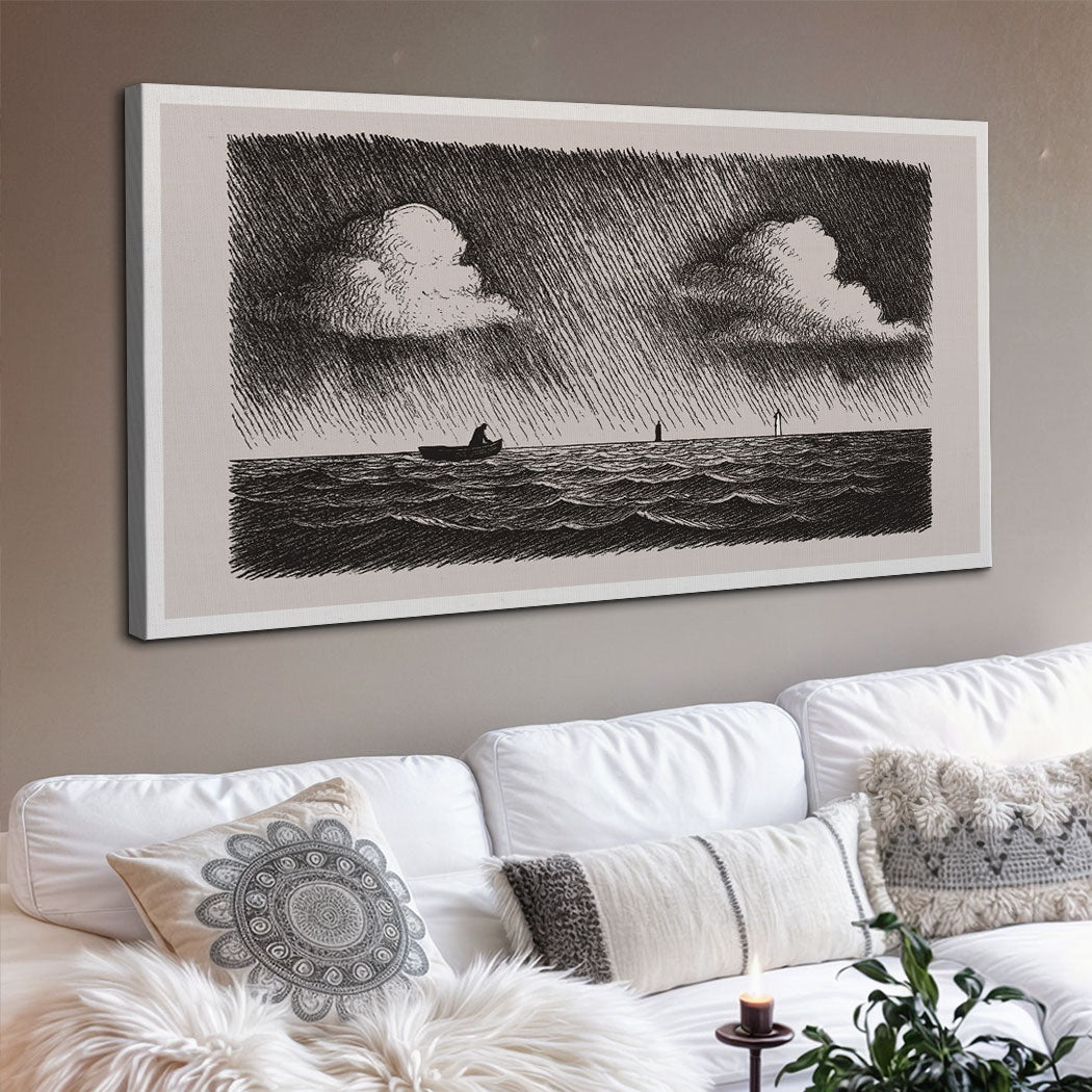 Jesus walking on water faith canvas wall art - gallery wrapped ready to hang