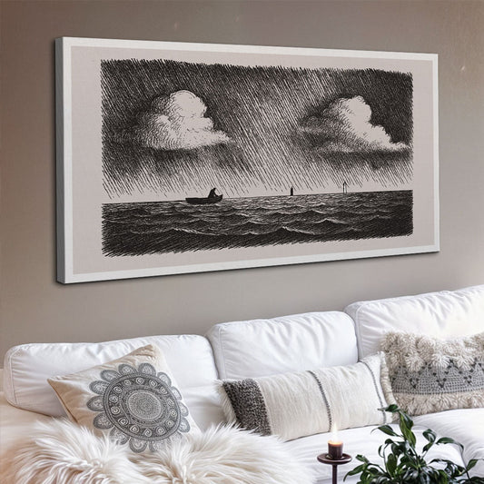 Jesus walking on water faith canvas wall art - gallery wrapped ready to hang
