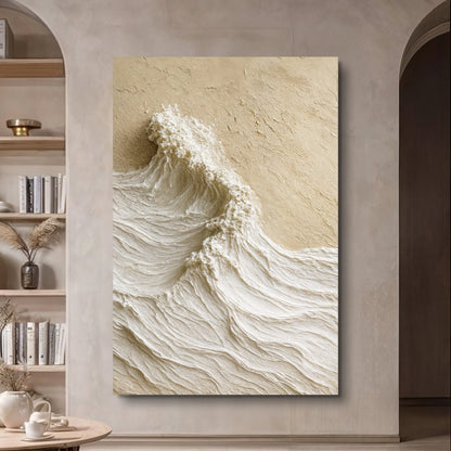 Modern neutral mountain canvas wall art in soft minimalist tones