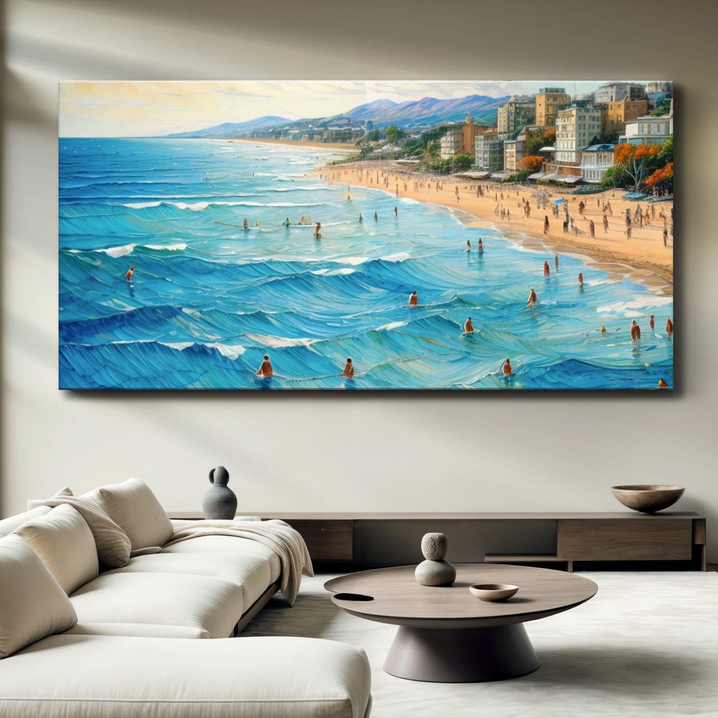 Beach Days coastal canvas wall art