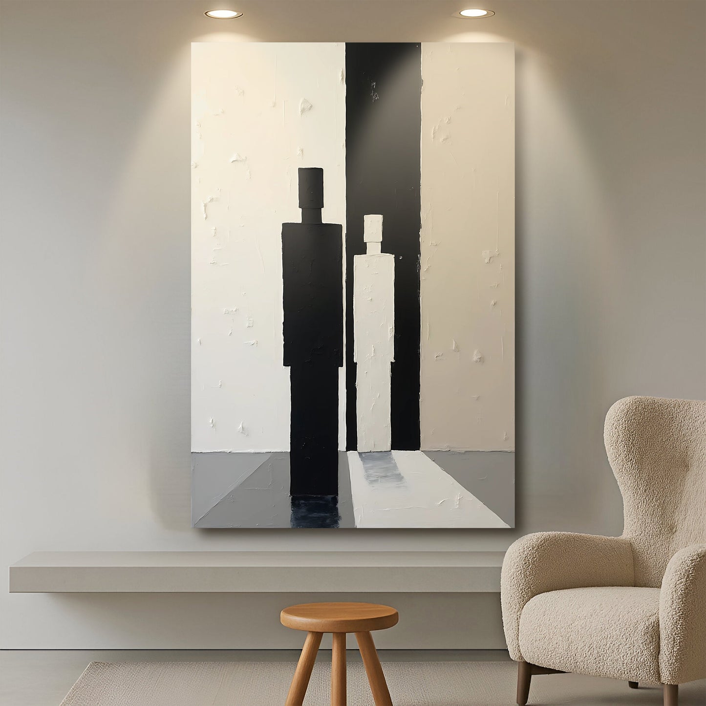Contemporary minimalist abstract canvas wall art with clean lines and modern design