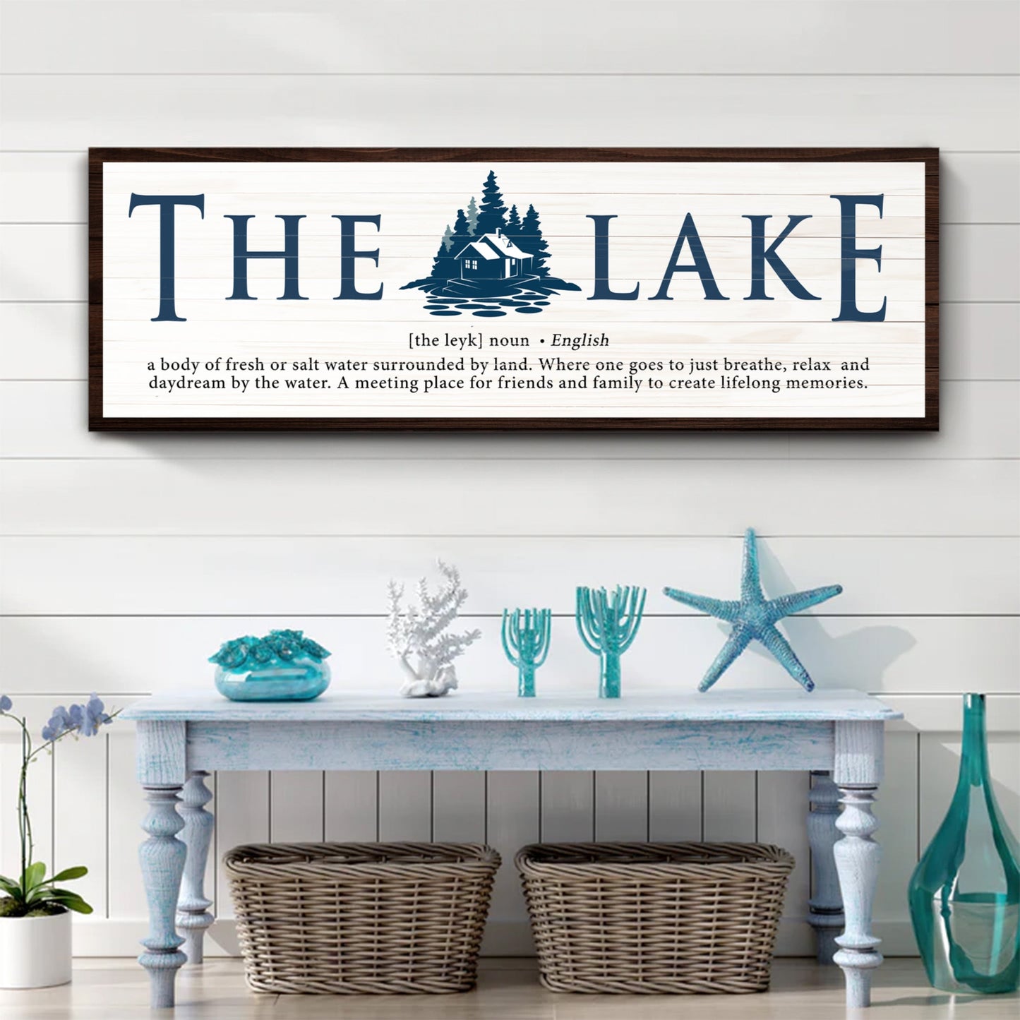 Definition of Lake Canvas Wall Art Sign