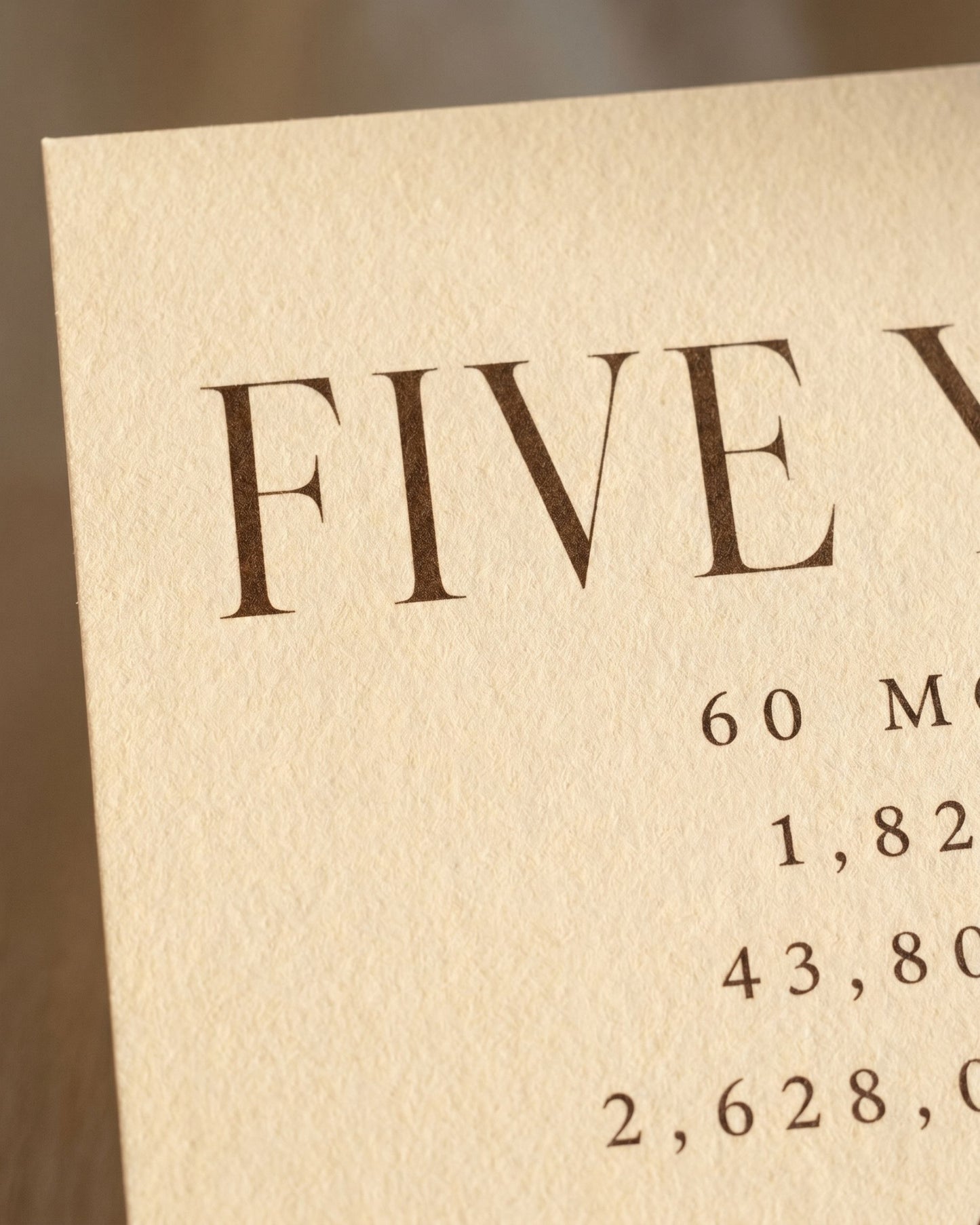 Personalized 5 Year Anniversary Print