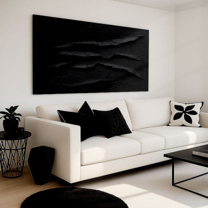 Modern abstract minimalist canvas wall art in neutral tones, ready to hang