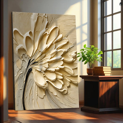 Flower splatter abstract floral canvas wall art with expressive color, gallery-wrapped