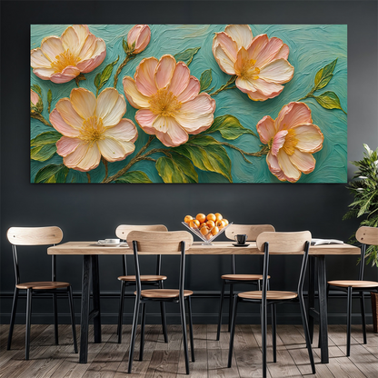 Blossoms Serenade floral canvas wall art with a gentle spread of blooms, ready to hang
