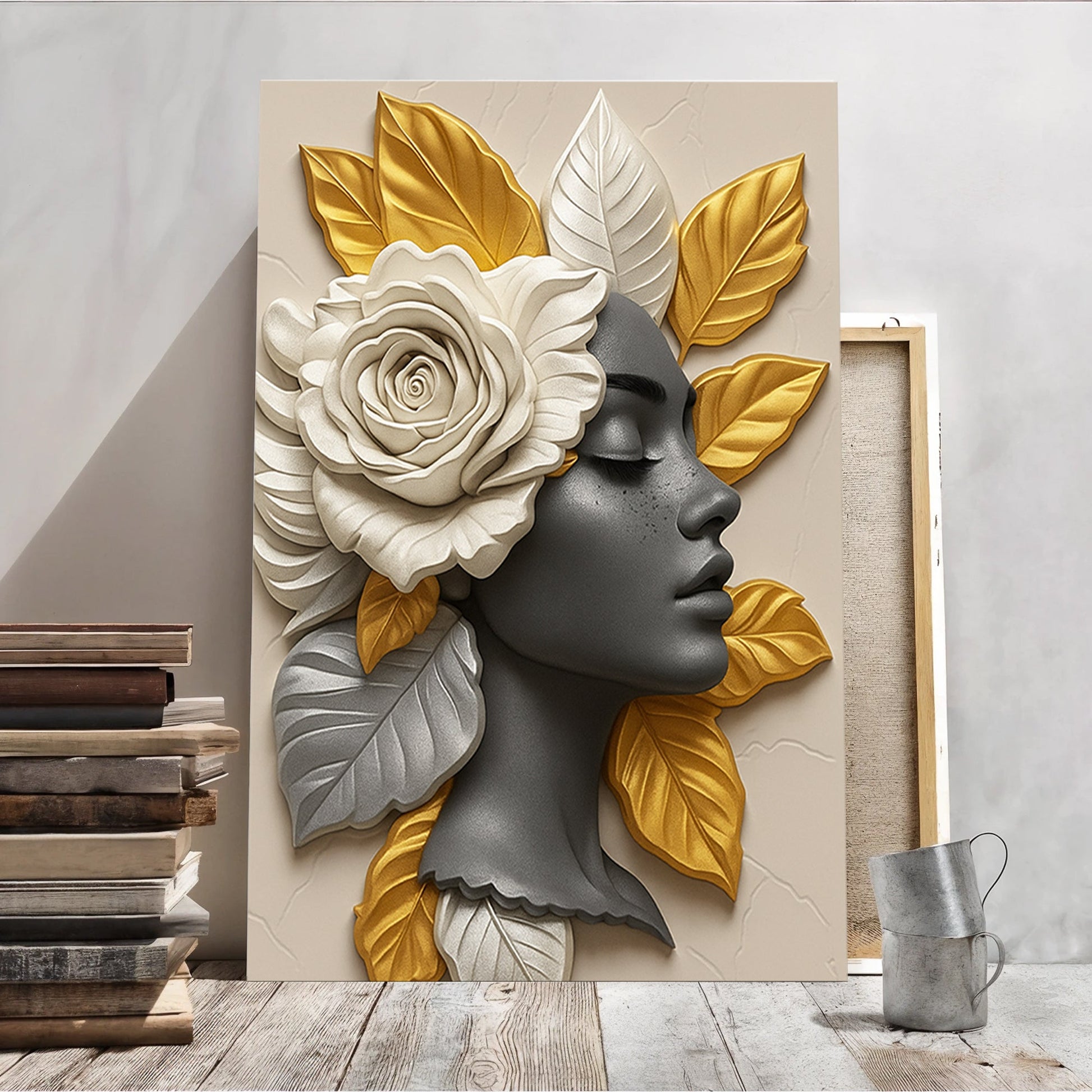 Floral Majesty canvas wall art bold floral print, gallery-wrapped, made in the USA