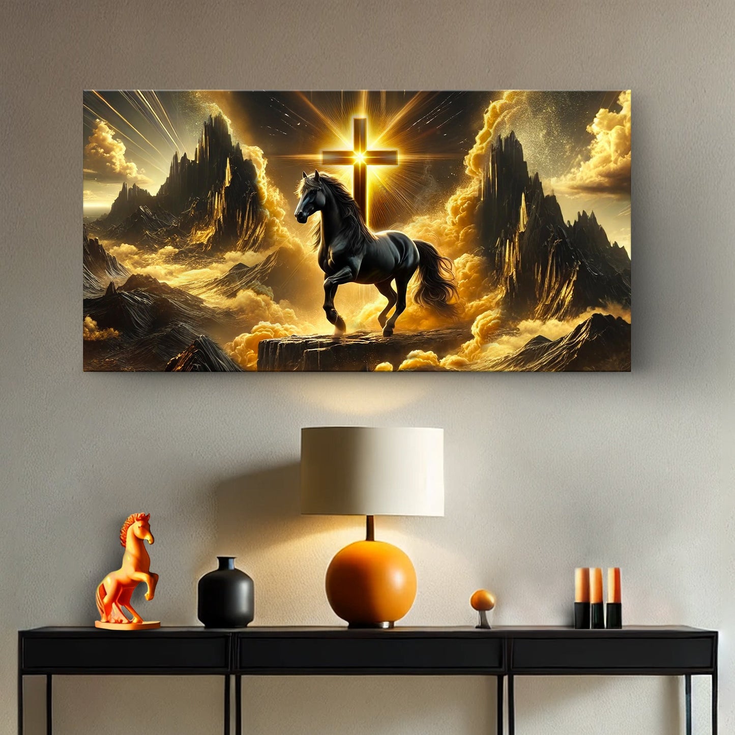 3D horse faith canvas wall art design