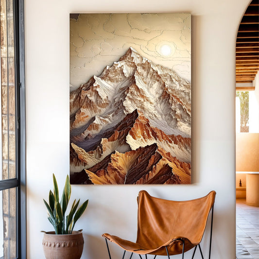 3D minimalist mountain canvas wall art design