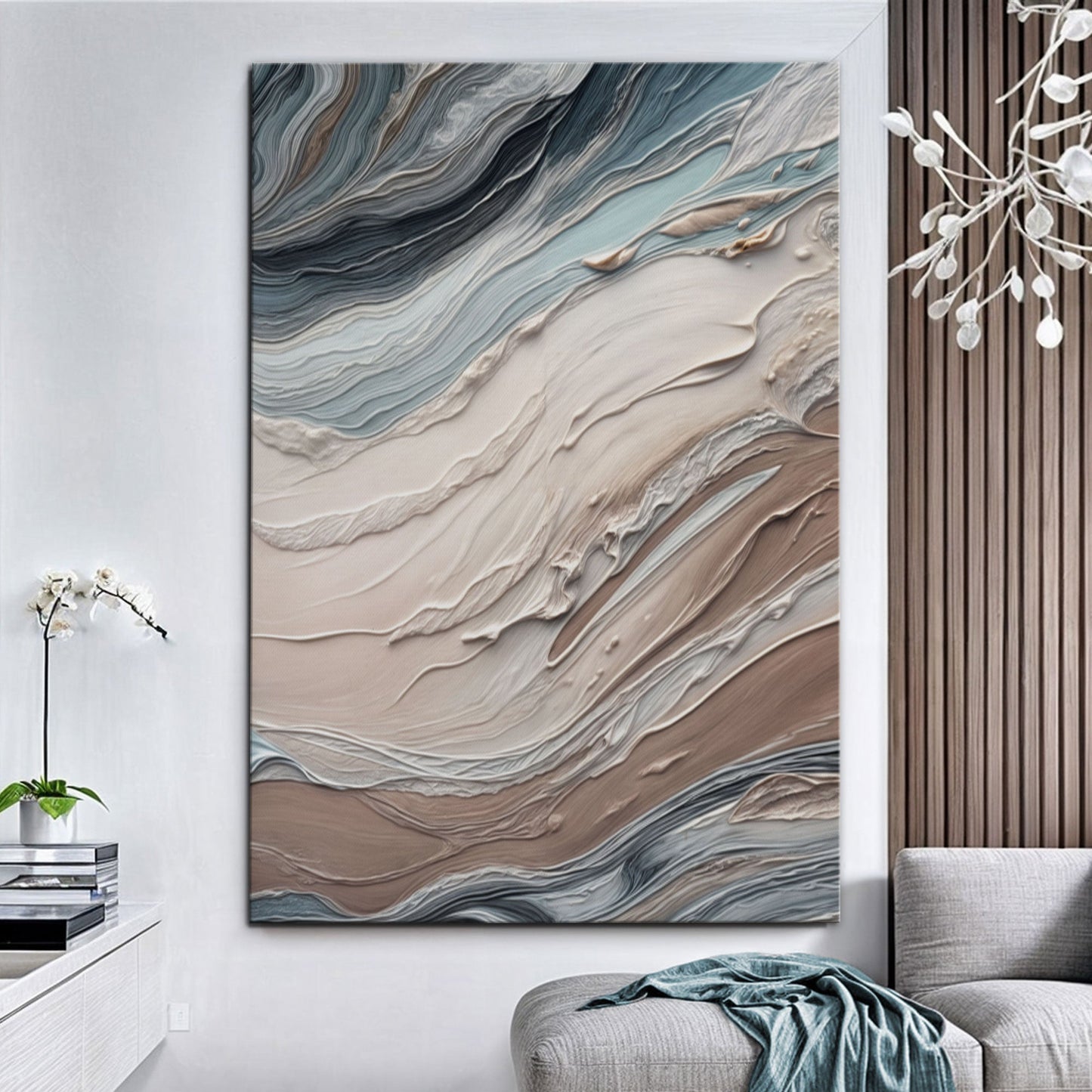 Earth Tone Swirls Abstract Canvas Wall Art