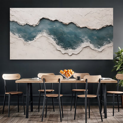 Minimalist abstract canvas wall art in neutral tones, ready to hang