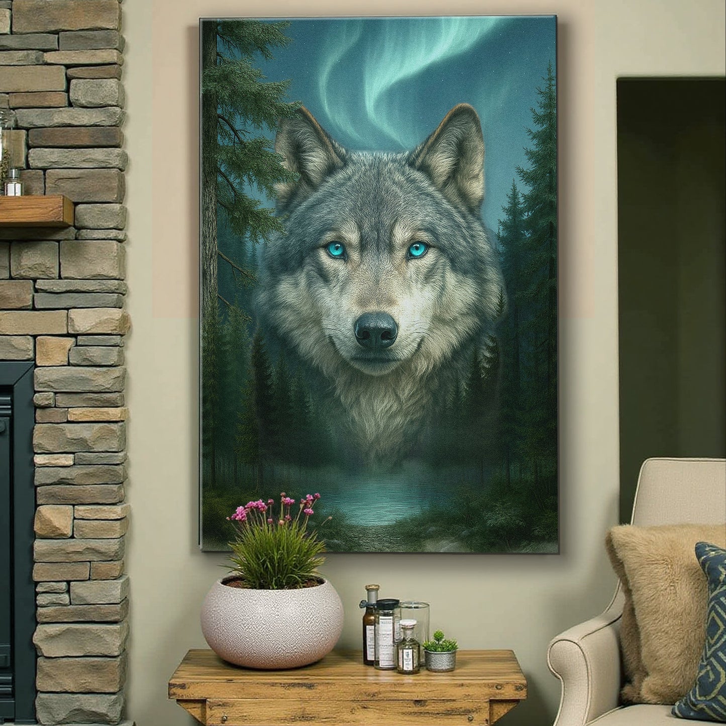 Wolf Northern Symphony Canvas Wall Art