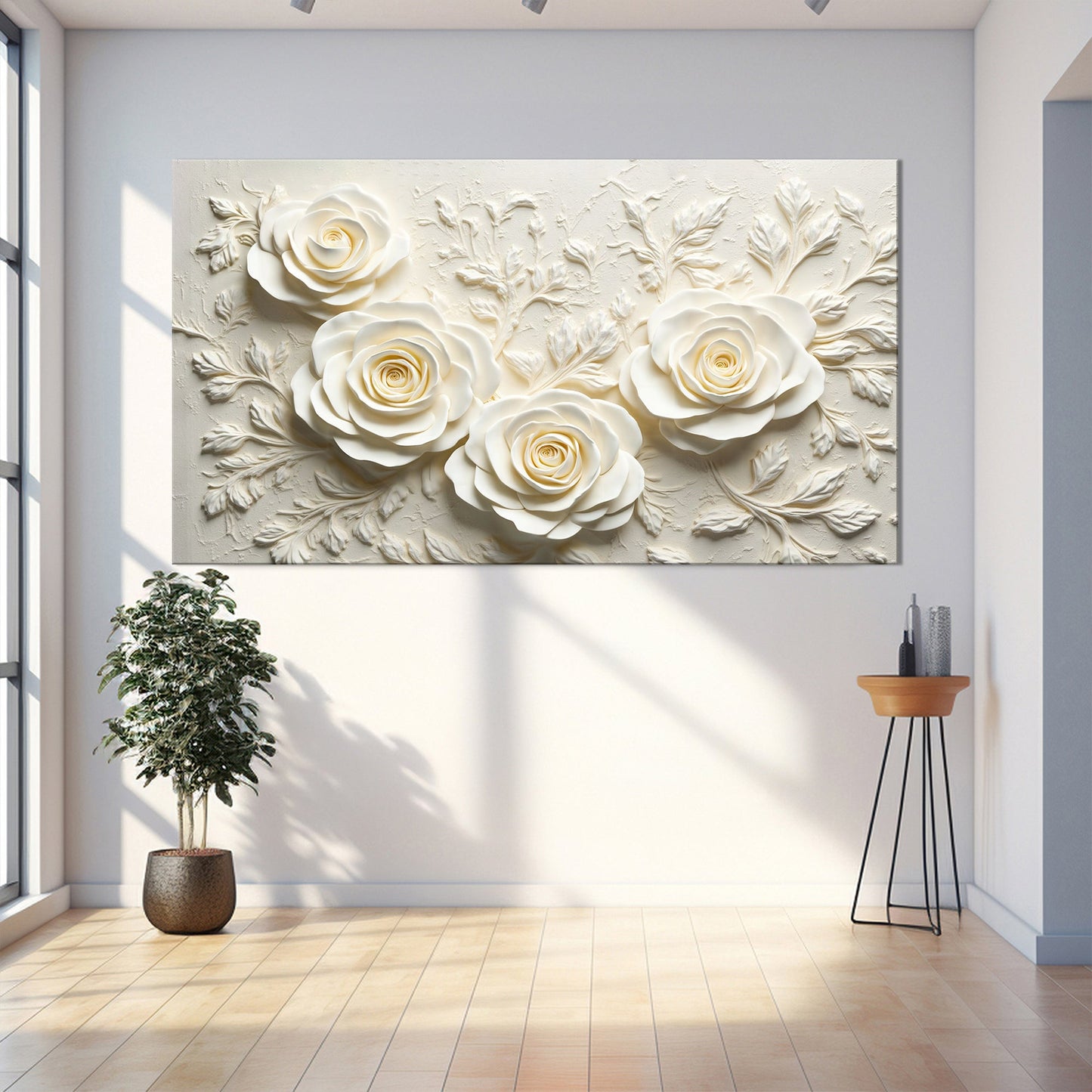 Floral abstract canvas wall art botanical blooms painterly palette