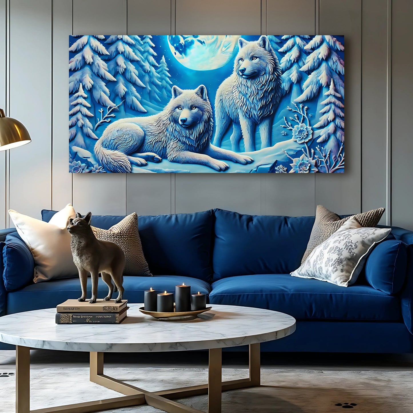 3D Wolves Canvas Wall Art Print