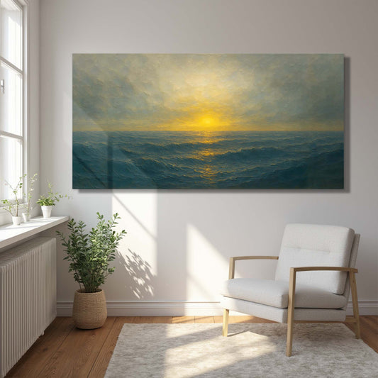 Waterscape abstract canvas wall art IV with soothing fluid water design, gallery wrapped