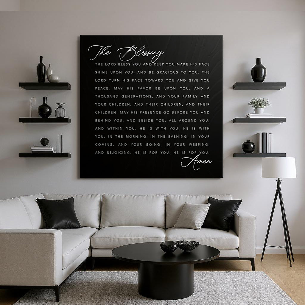 The Blessing faith canvas wall art sign for bedroom or living room decor