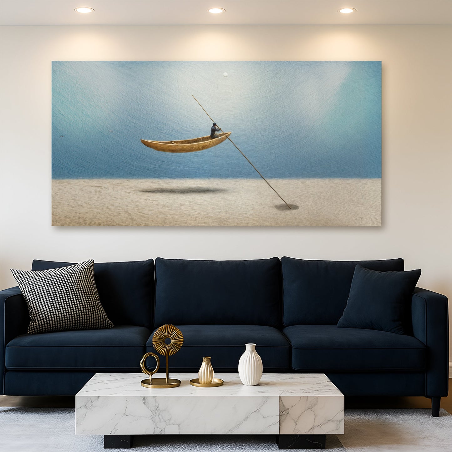 Sand Drifter coastal canvas wall art with sun-drenched sandy beach atmosphere