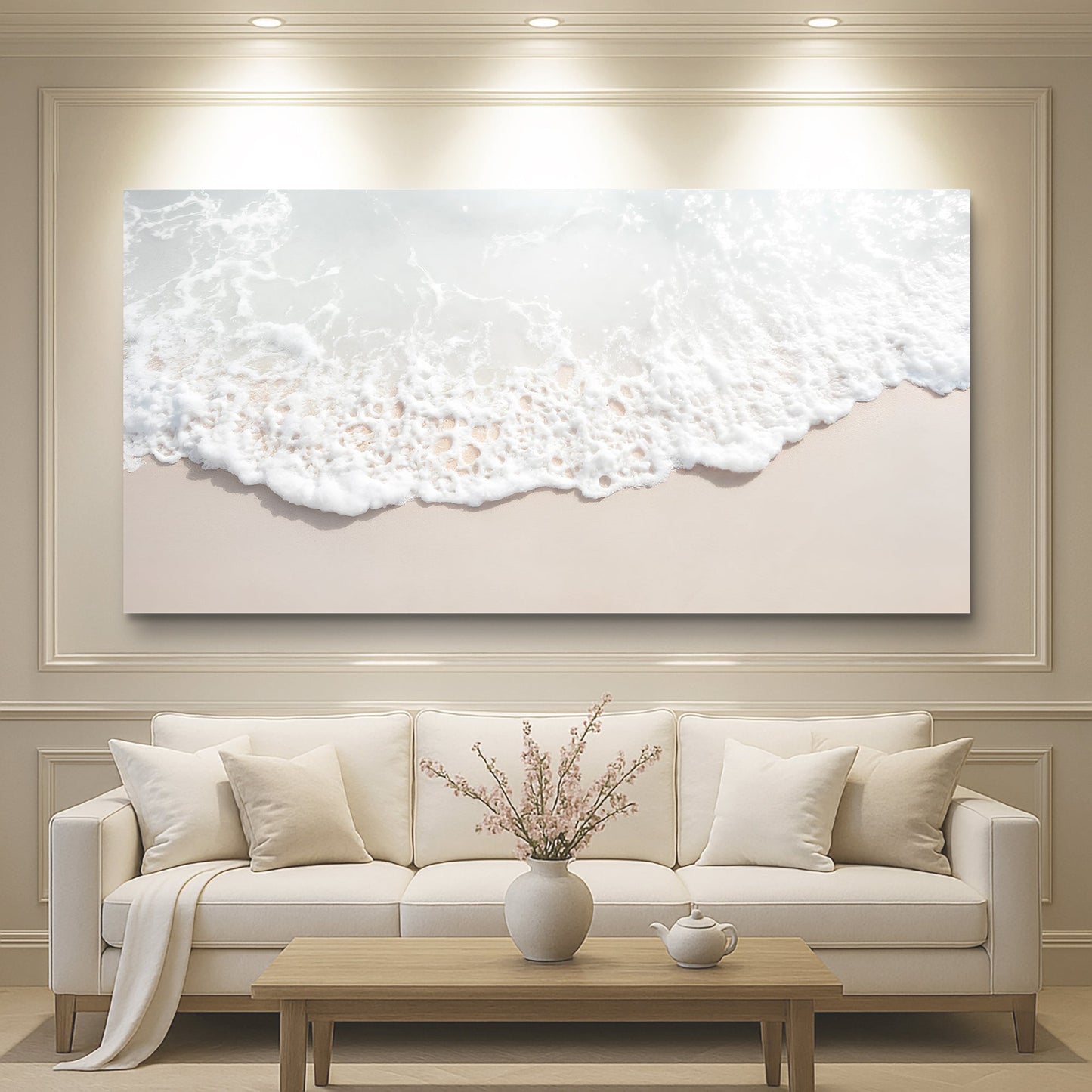 Sandy Waves Coastal Canvas Wall Art