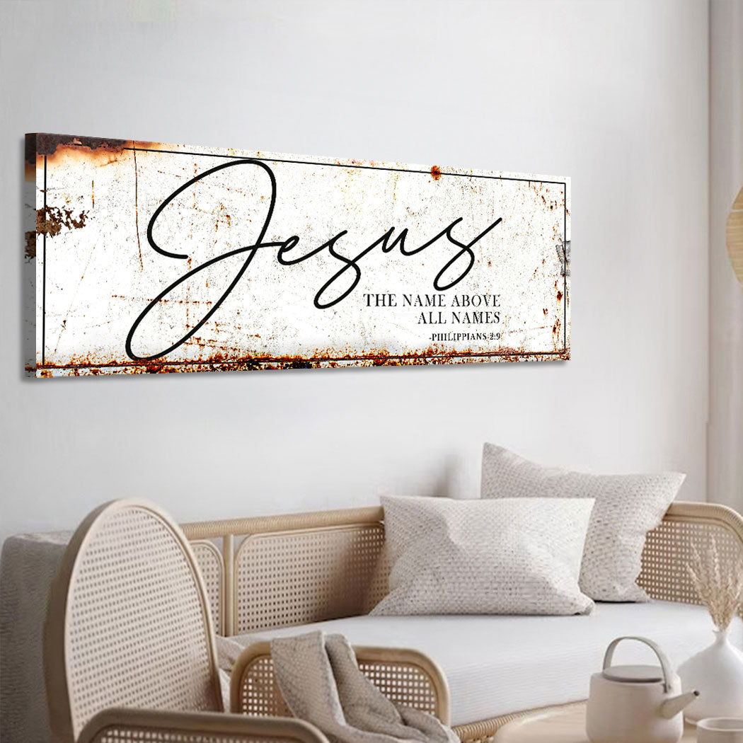 Philippians 2:9 Name Above All Names Christian Canvas Art