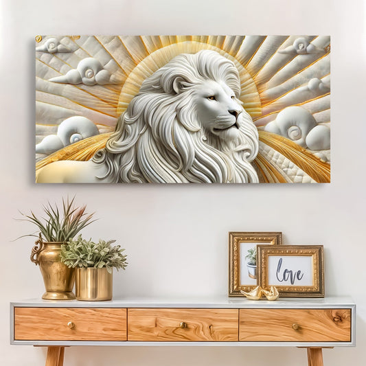 3D majestic lion canvas wall art design three