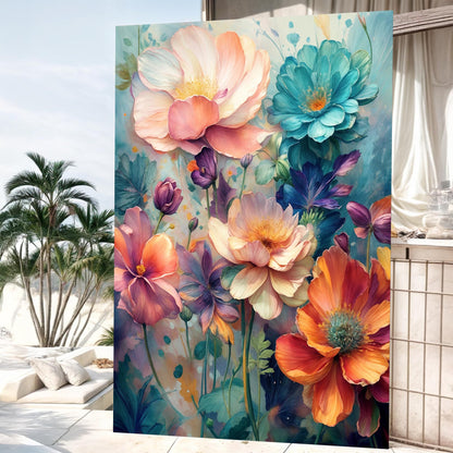 Spring Bouquet floral canvas wall art with a bright gathering of blooms, ready to hang