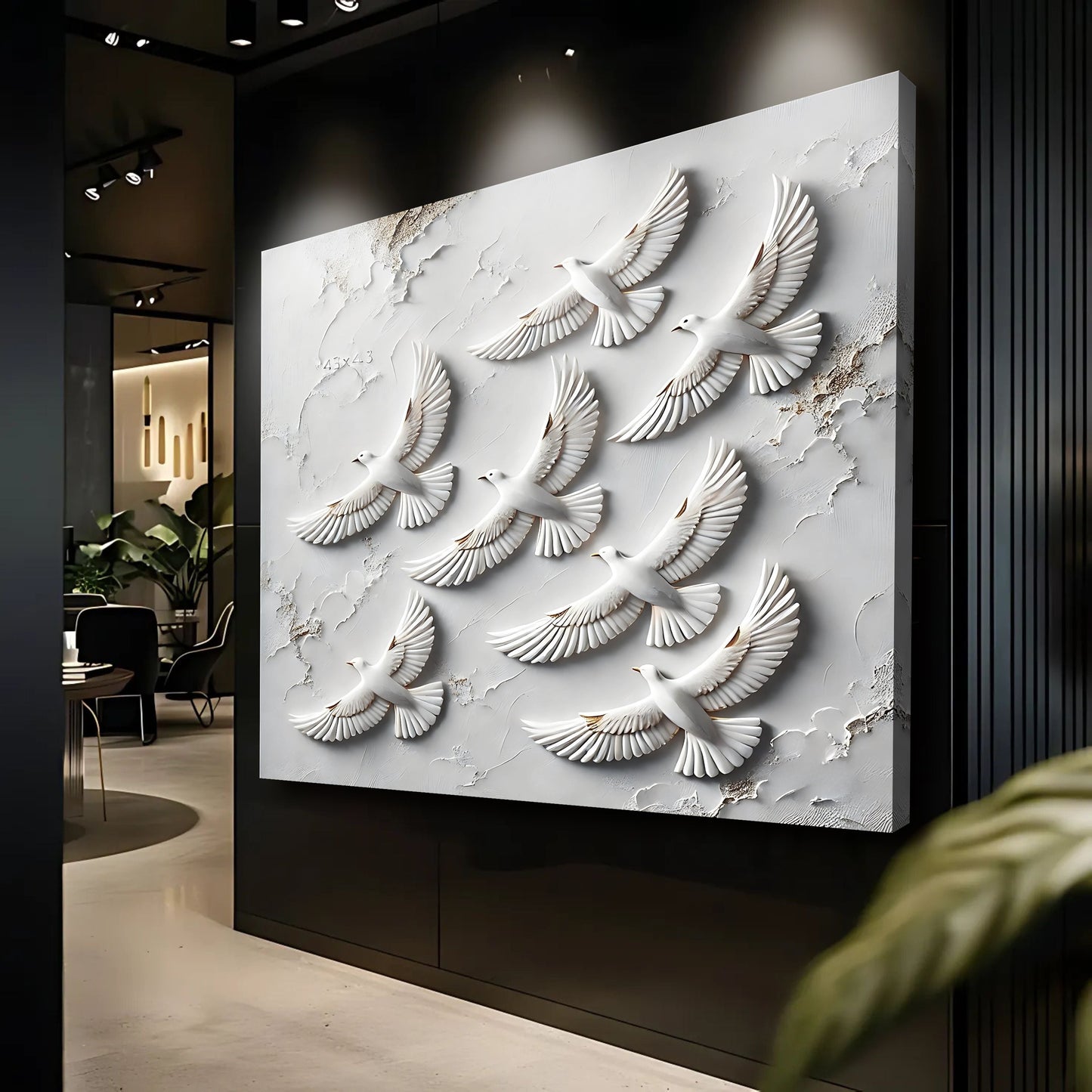 3D layered birds canvas wall art