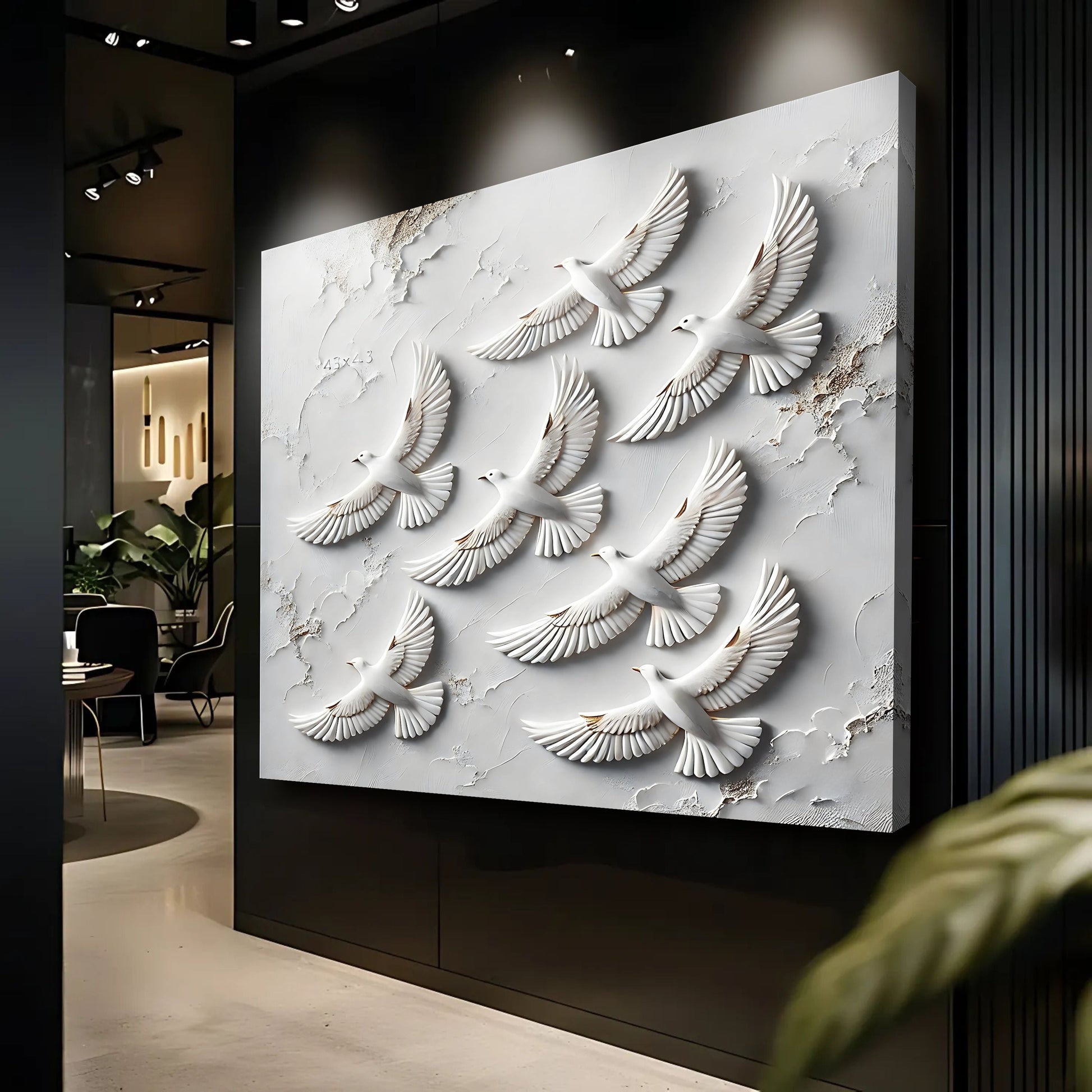 3D layered birds canvas wall art
