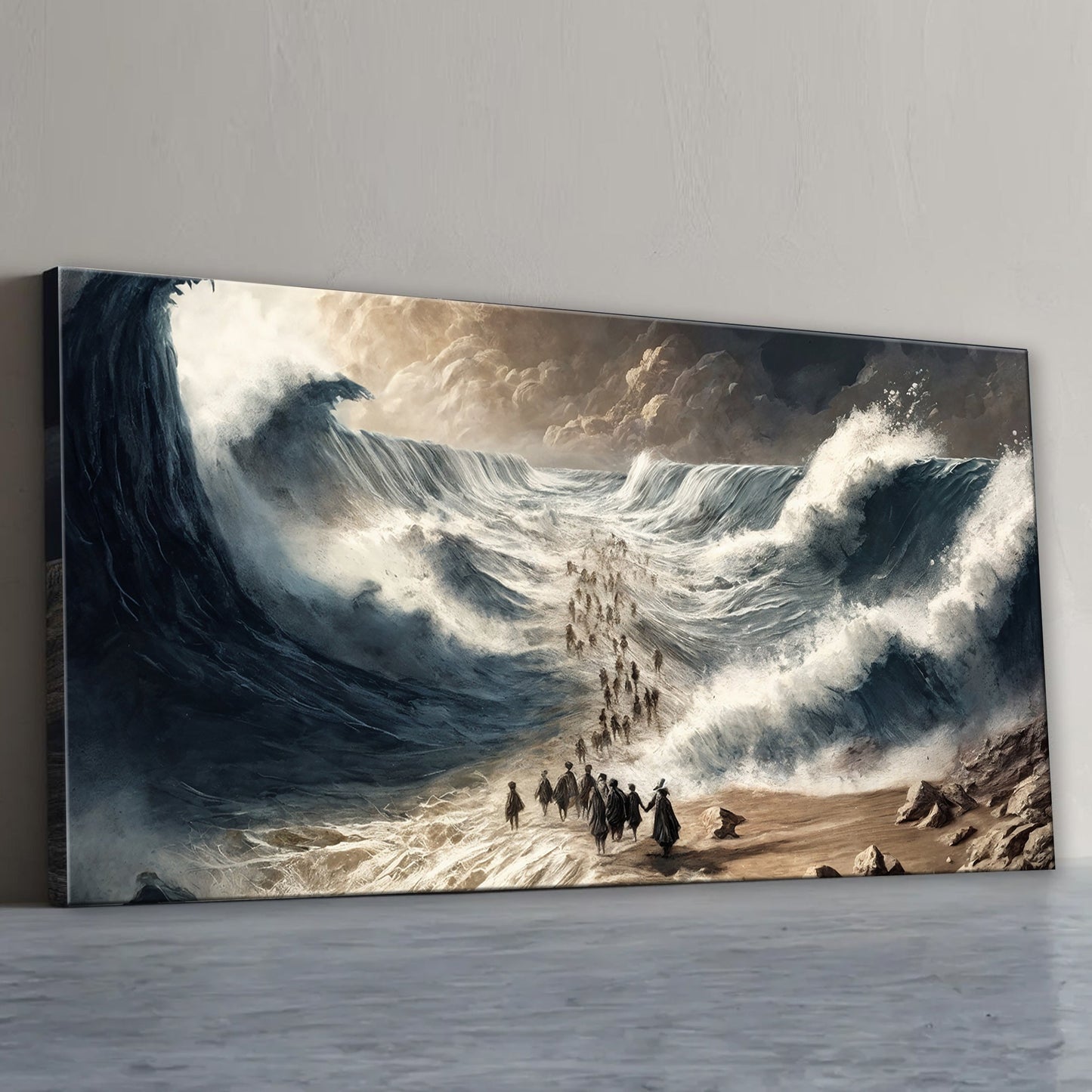 The Parting faith canvas wall art IV panoramic format spiritual scene, gallery-wrapped