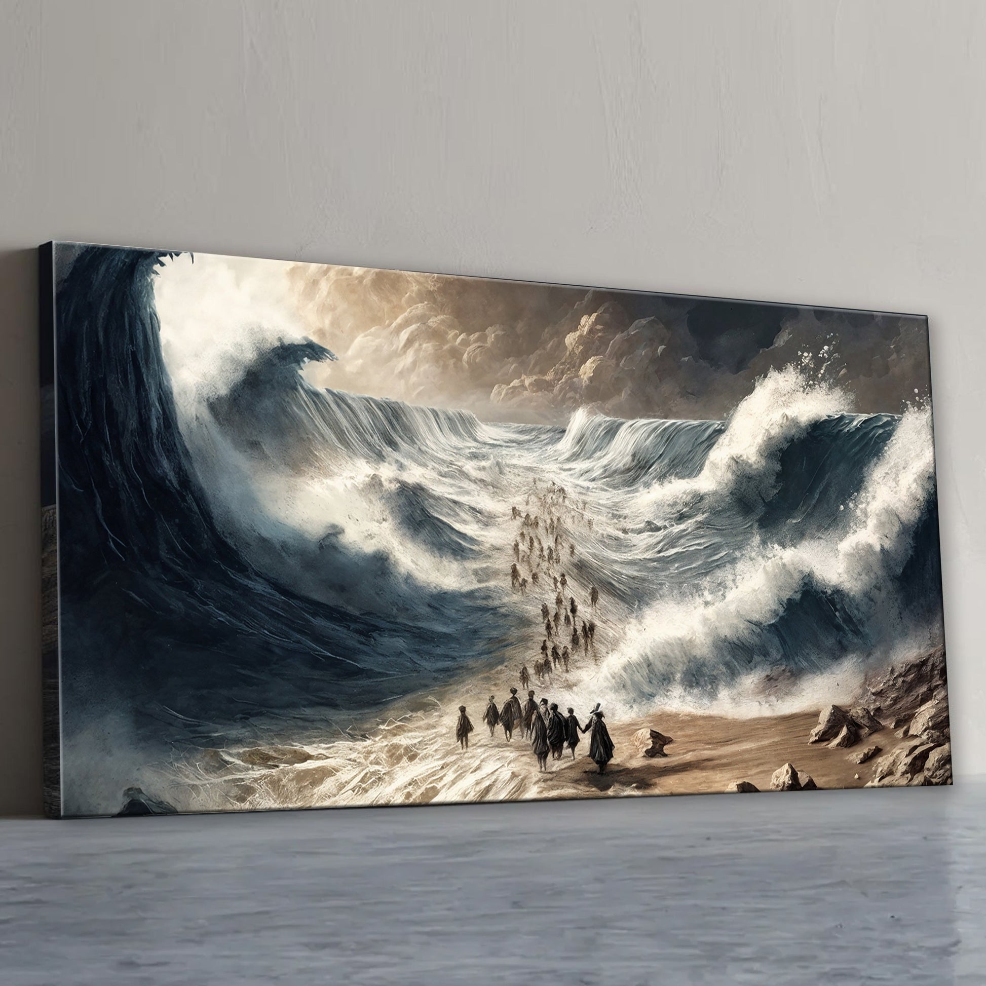 The Parting faith canvas wall art IV panoramic format spiritual scene, gallery-wrapped