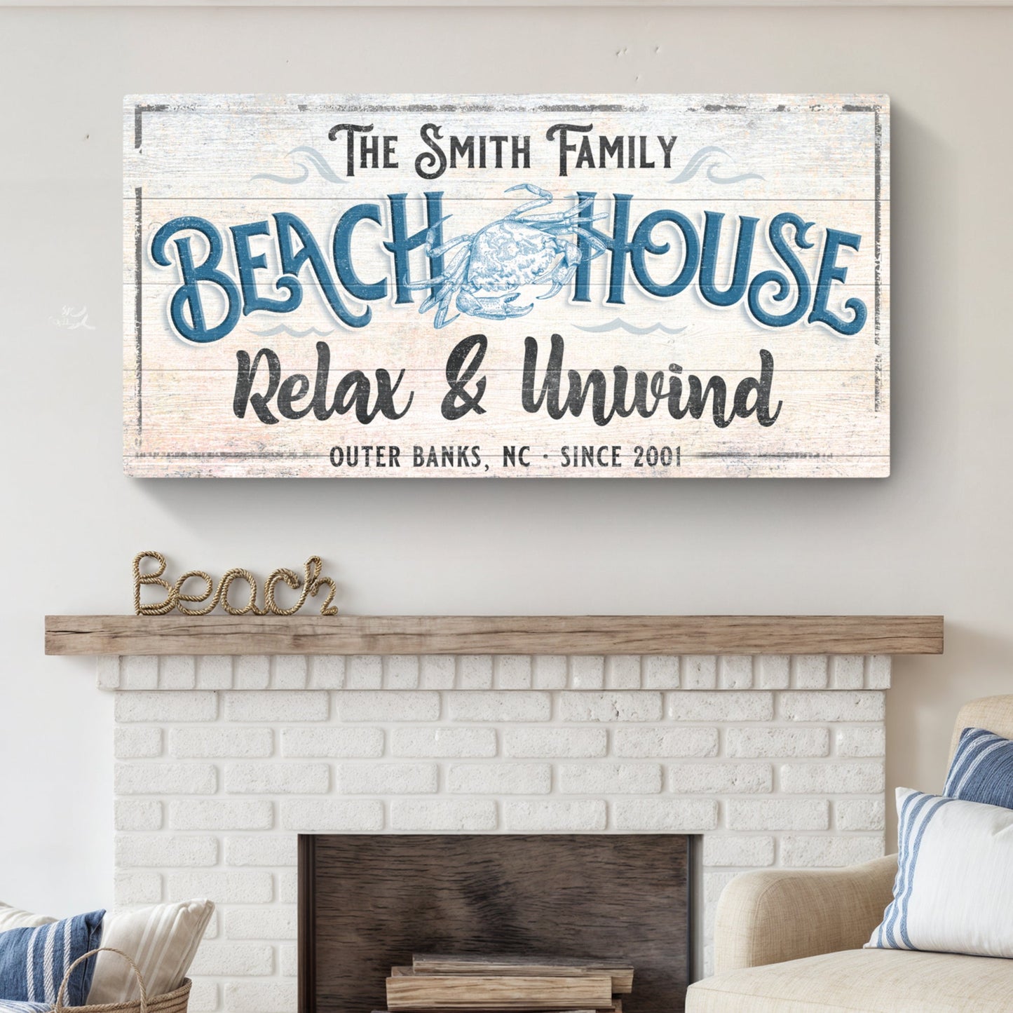 Beach House Canvas Sign IV