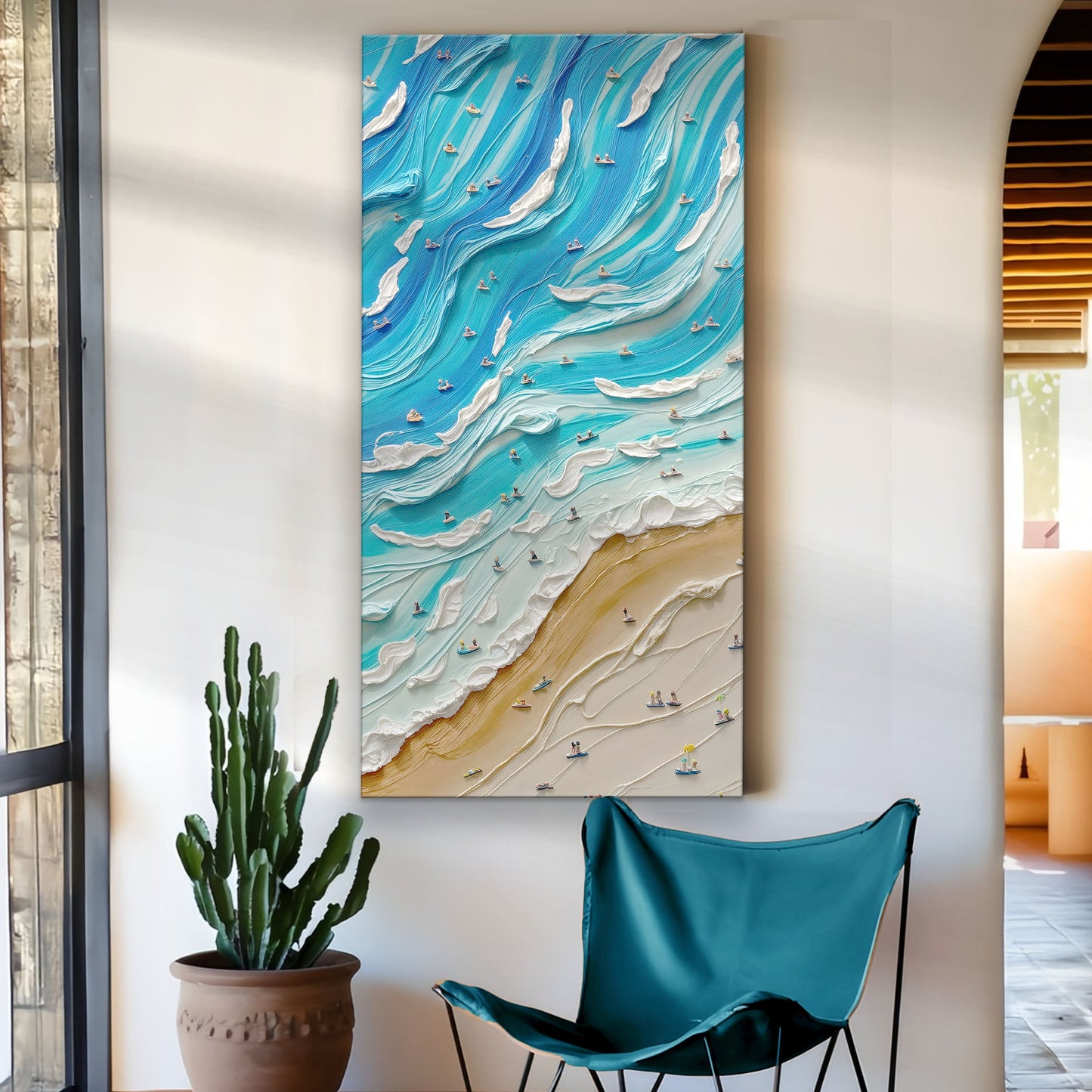 Beach Days coastal canvas wall art