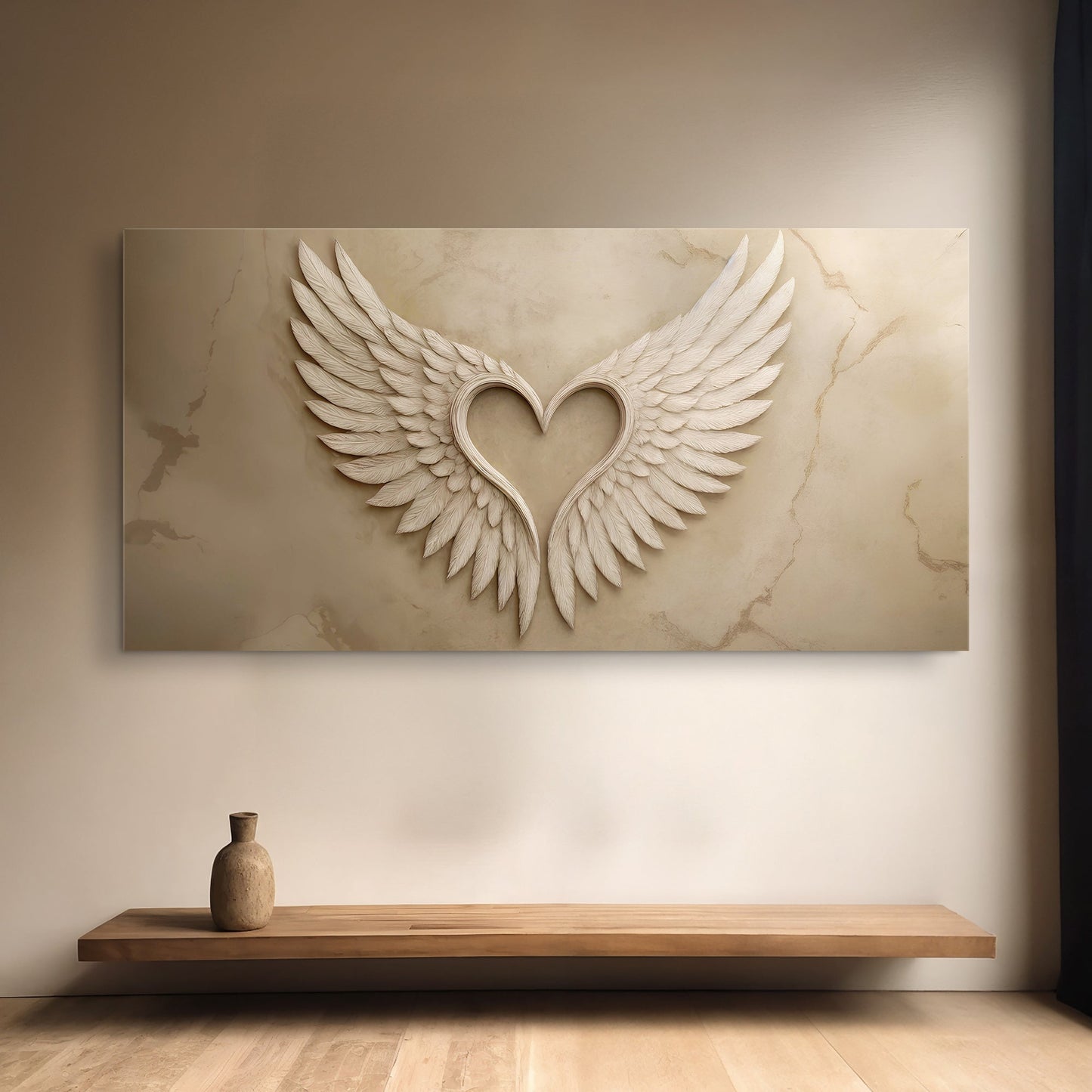 Wings of Love abstract canvas wall art with a warm romantic feel, ready to hang