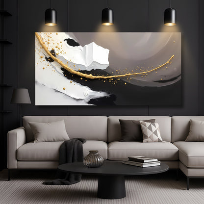 Wave abstract canvas wall art in soft modern tones, ready to hang