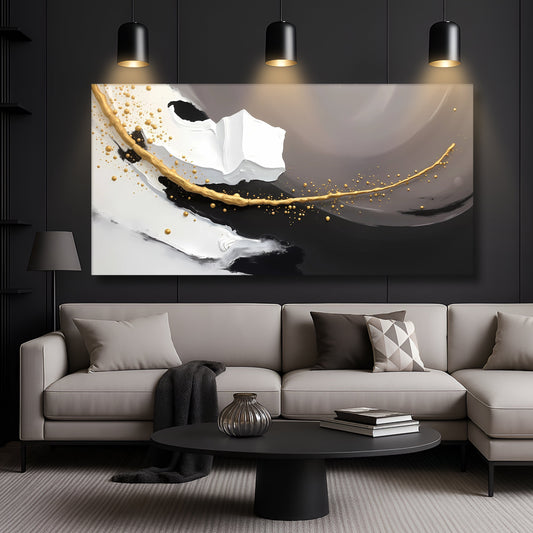 Wave abstract canvas wall art in soft modern tones, ready to hang