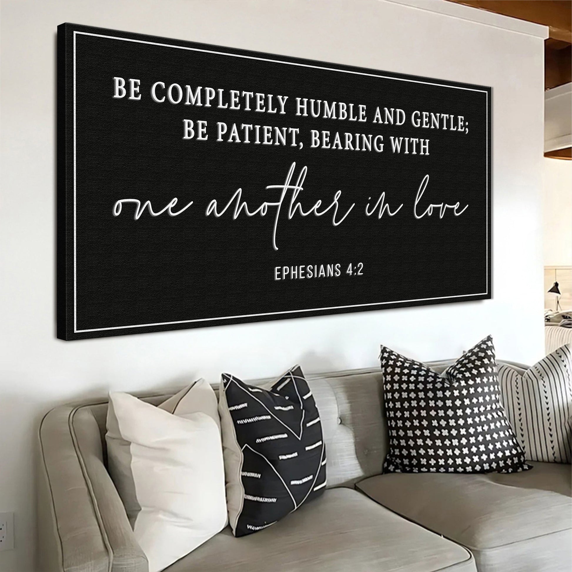 Ephesians 4:2 faith canvas sign