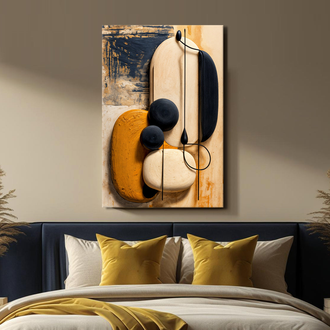Orange Abstract Harmony Canvas Wall Art