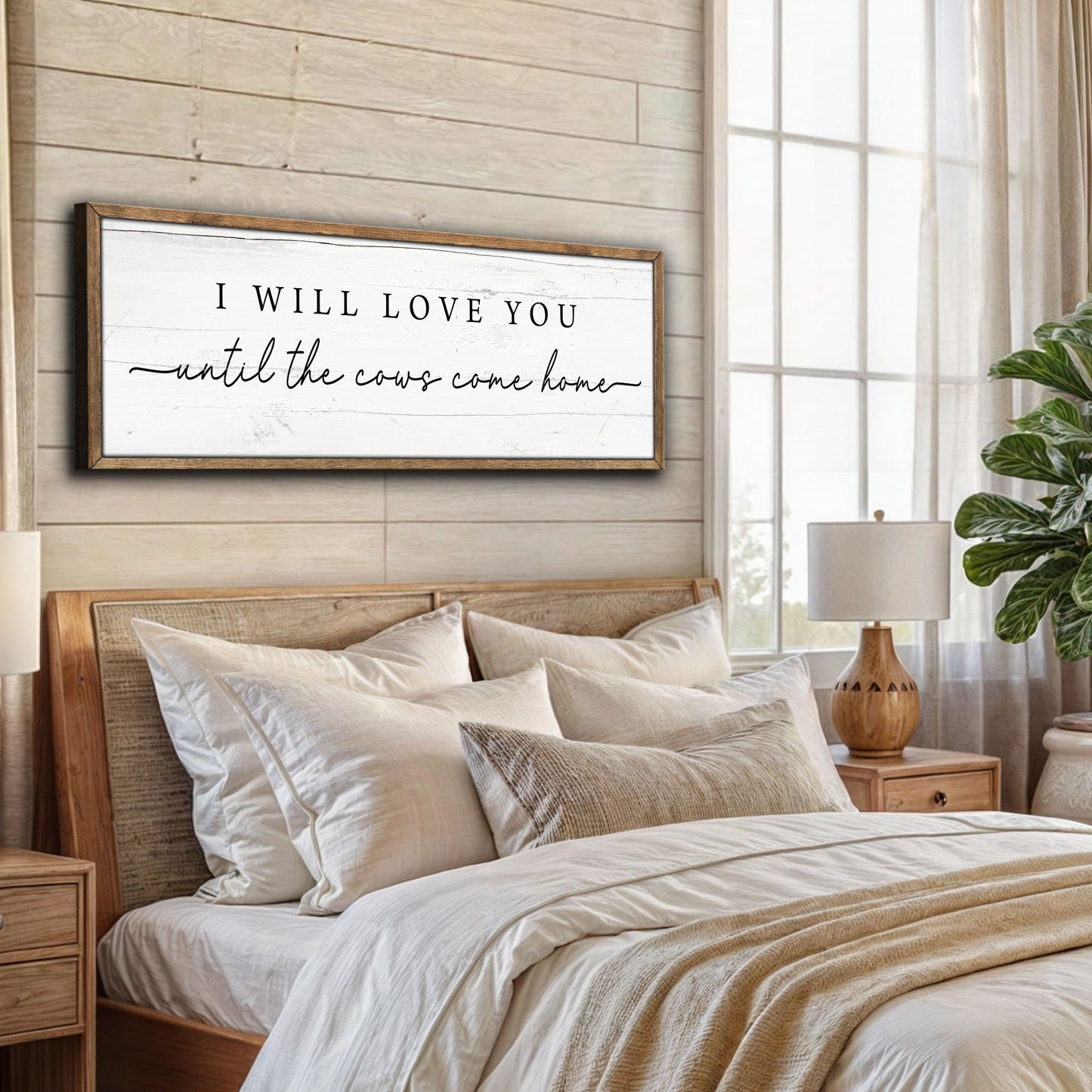 I Will Love You Until The Cows Come Home tall farmhouse romantic canvas art