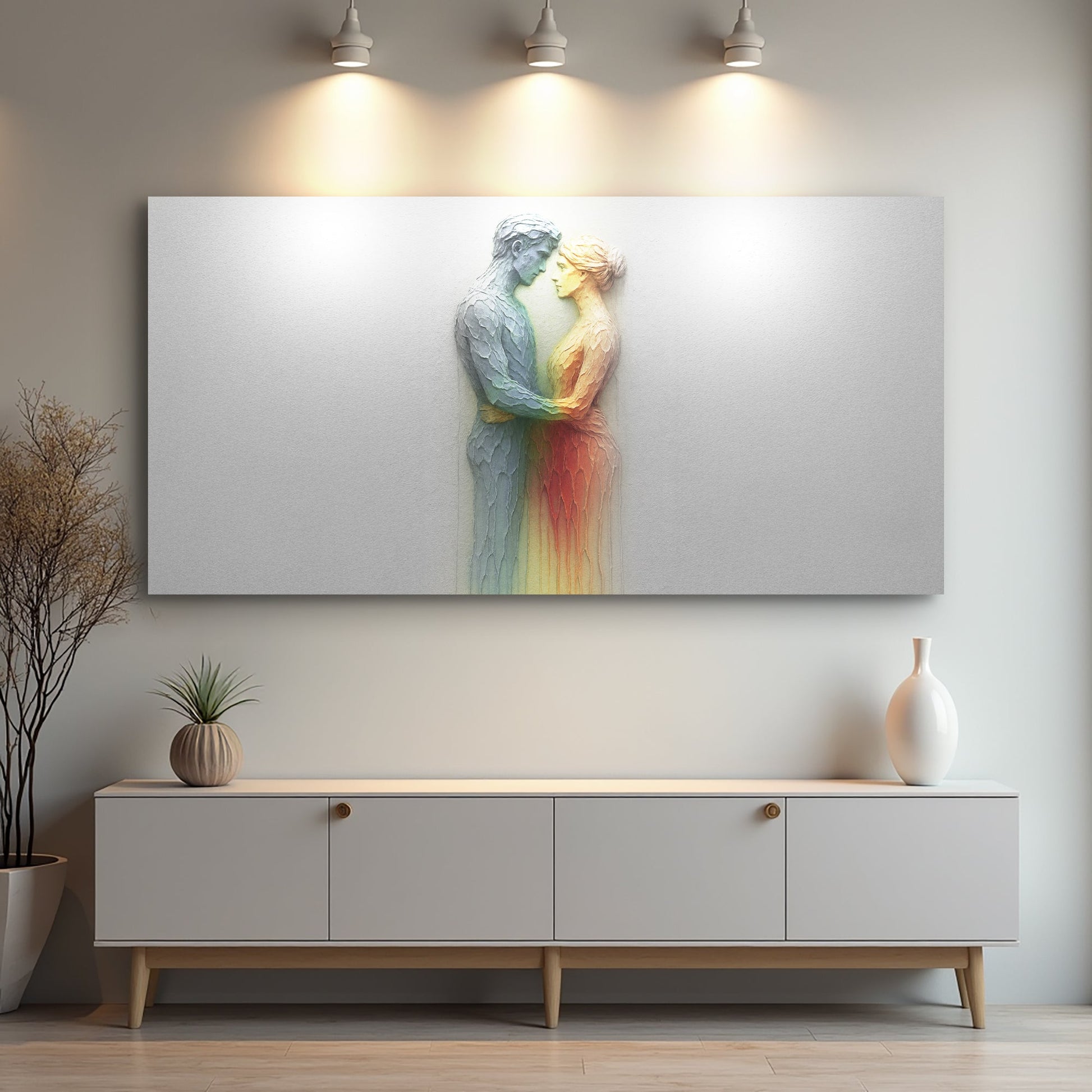 Find Romance abstract canvas wall art in warm evocative palette