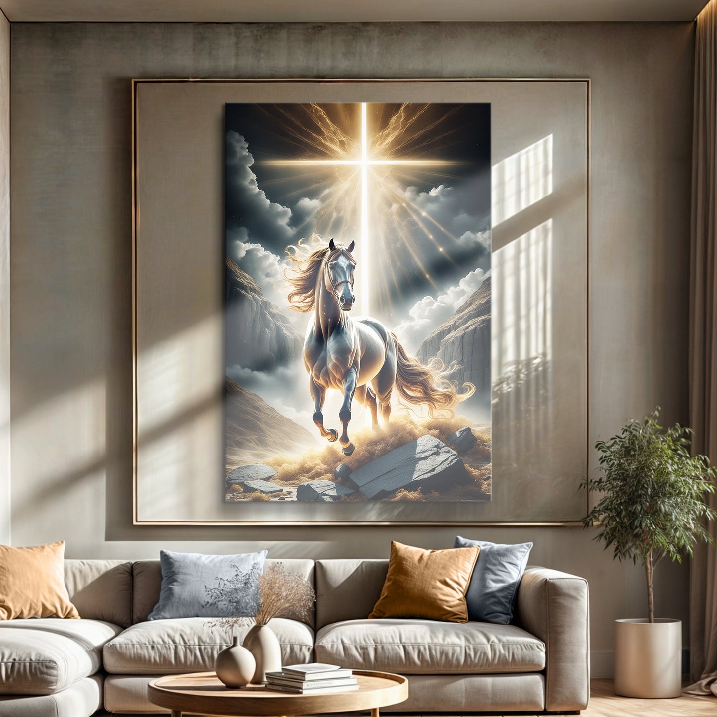 3D Horse Faith Canvas Wall Art II