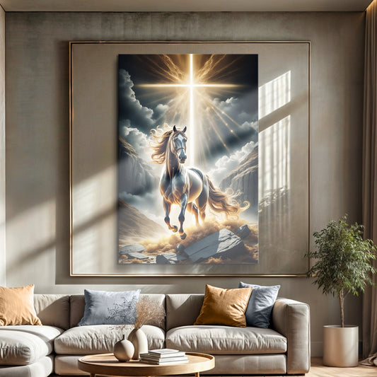 3D Horse Faith Canvas Wall Art II