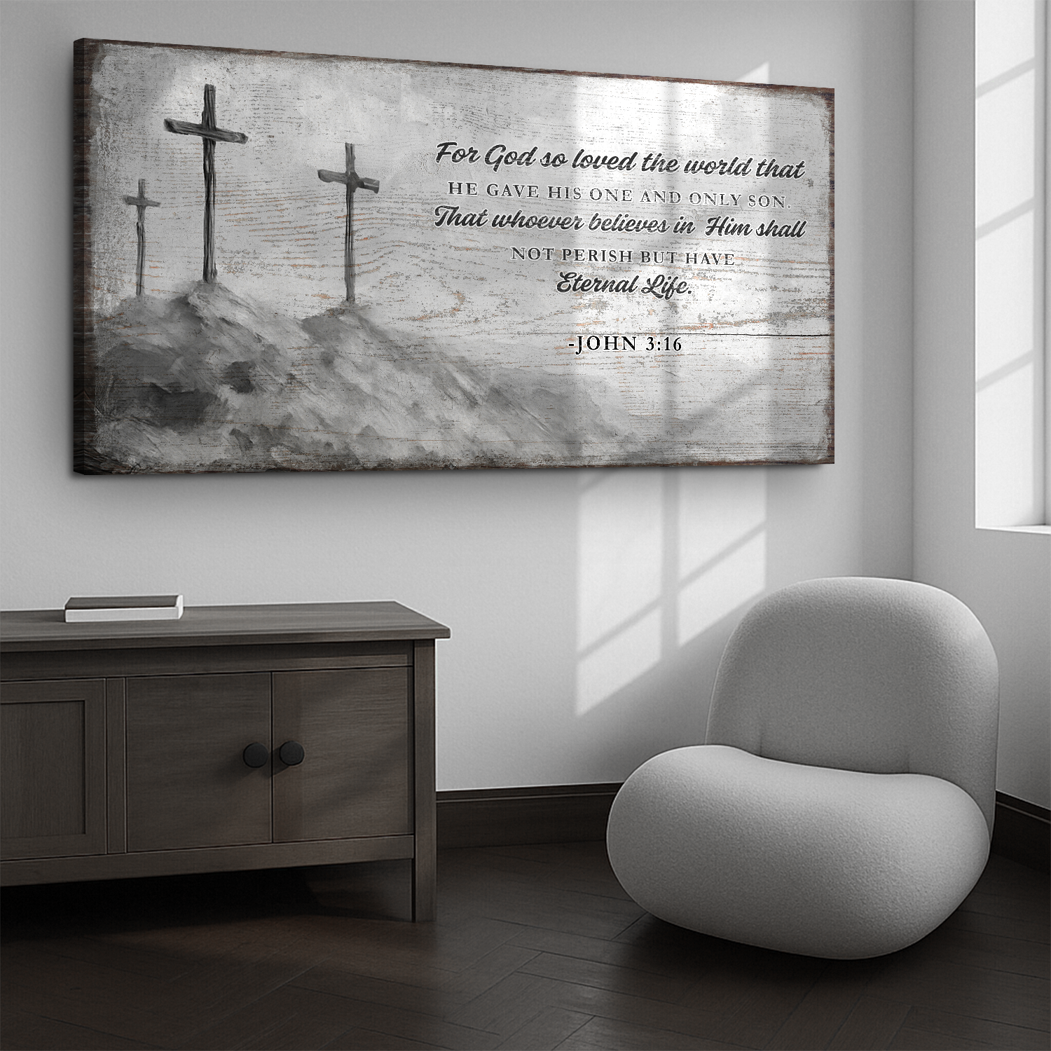 John 3:16 loved the world Bible canvas art - gallery wrapped ready to hang