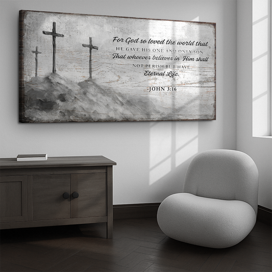 John 3:16 loved the world Bible canvas art - gallery wrapped ready to hang