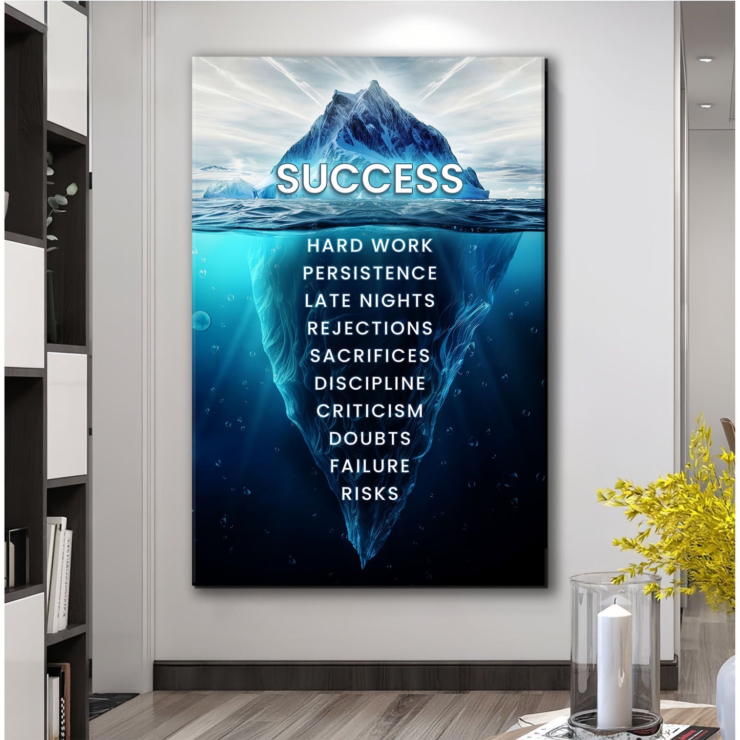 Success Motivational Canvas Wall Art Sign