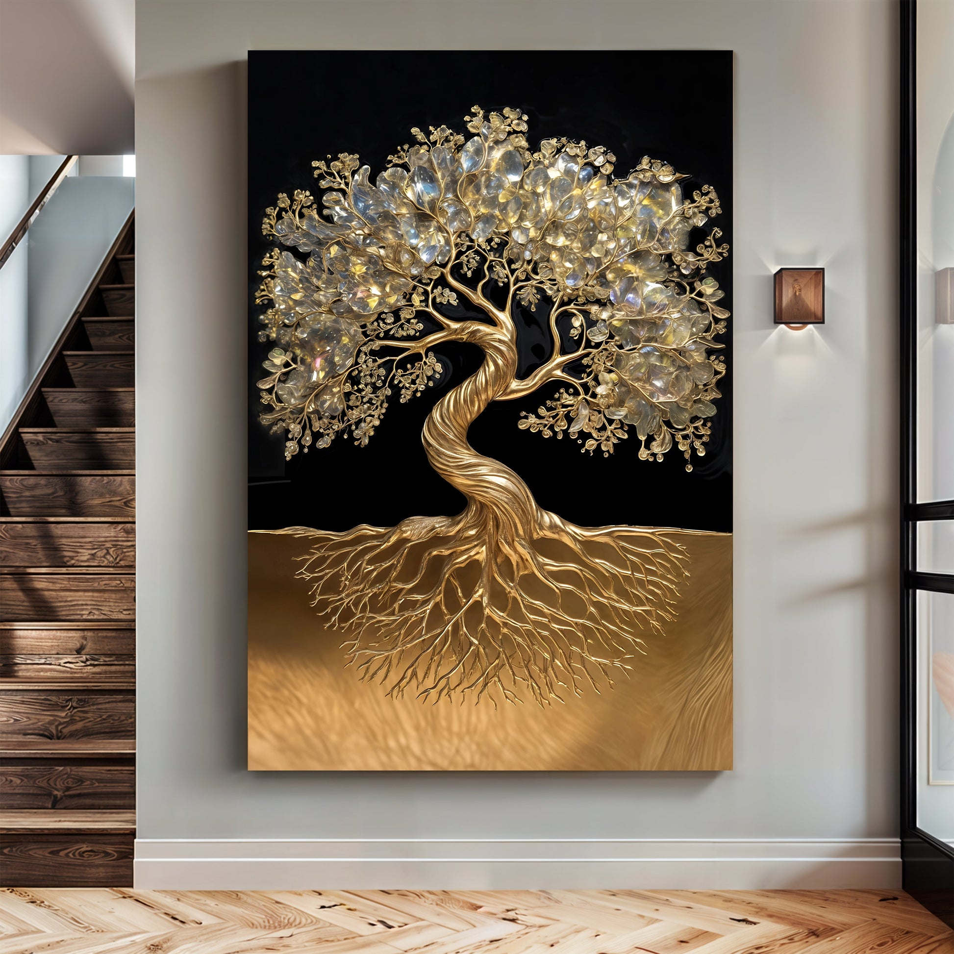 3D minimalist tree of life canvas wall art