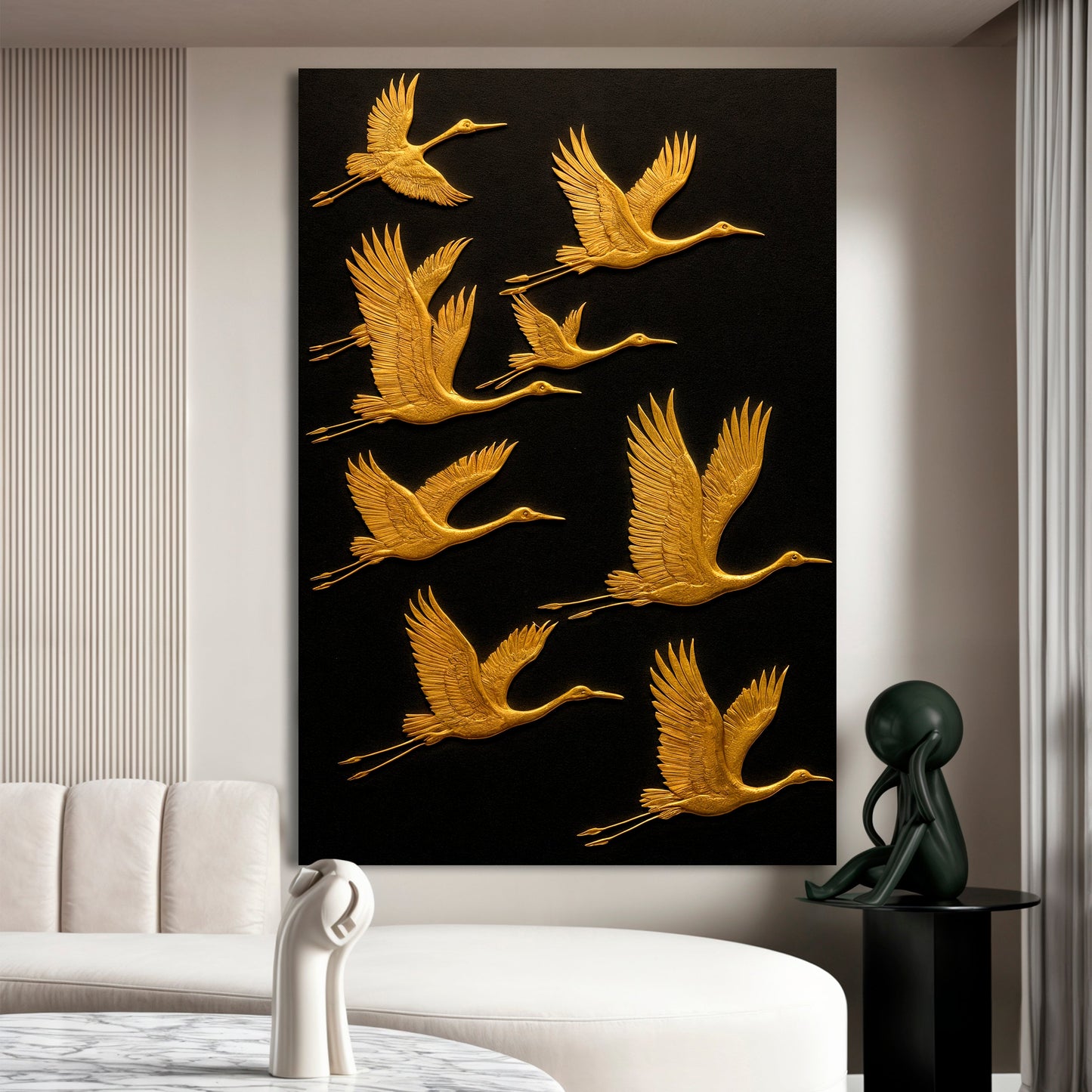 Abstract sandhill cranes canvas wall art