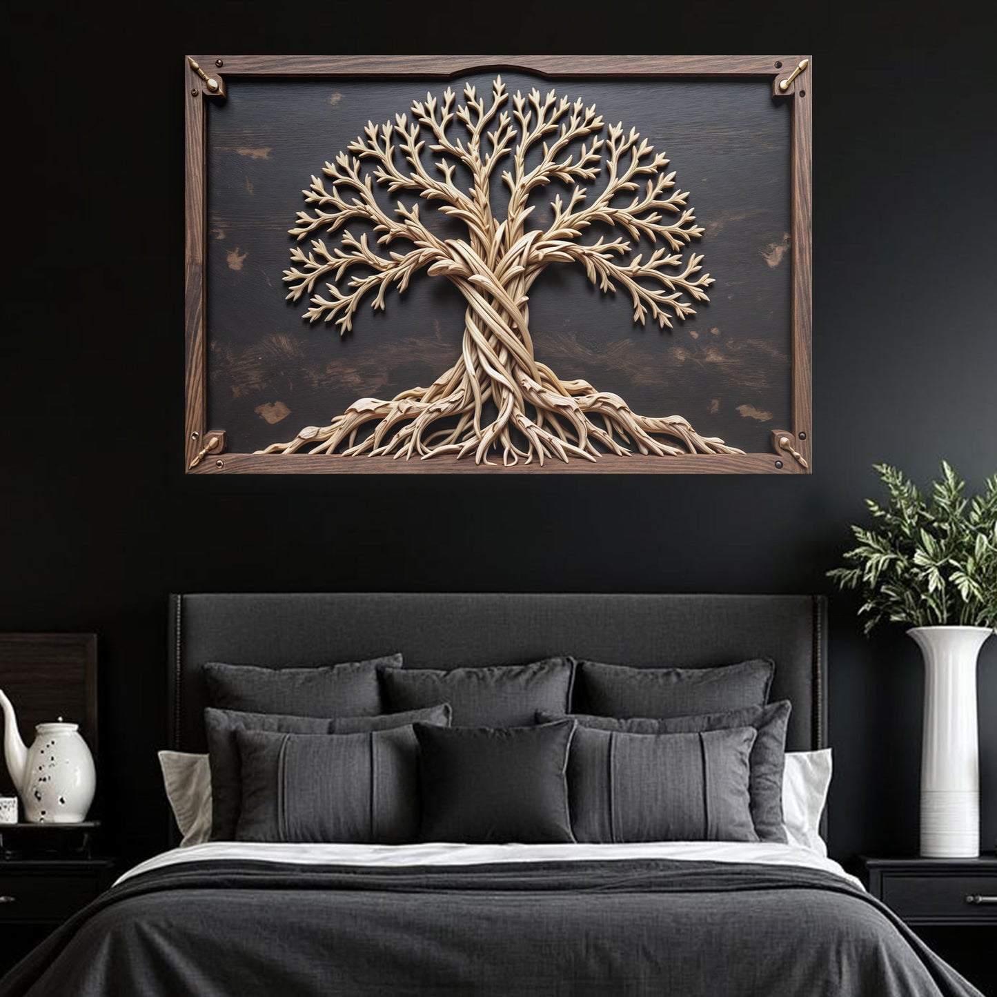 Celtic Tree of Life canvas wall art with intricate knotwork branches — nature-inspired Celtic wall decor