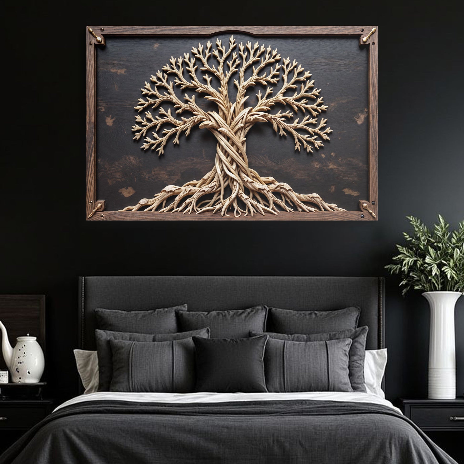 Celtic Tree of Life canvas wall art with intricate knotwork branches — nature-inspired Celtic wall decor