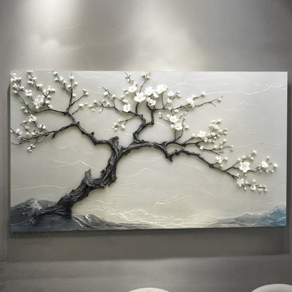 Silent Blossom floral canvas wall art in soft tones, ready to hang