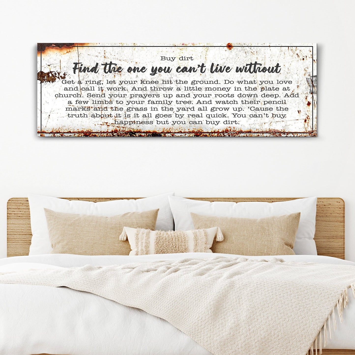 Find The One You Can't Live Without romantic canvas sign wall art