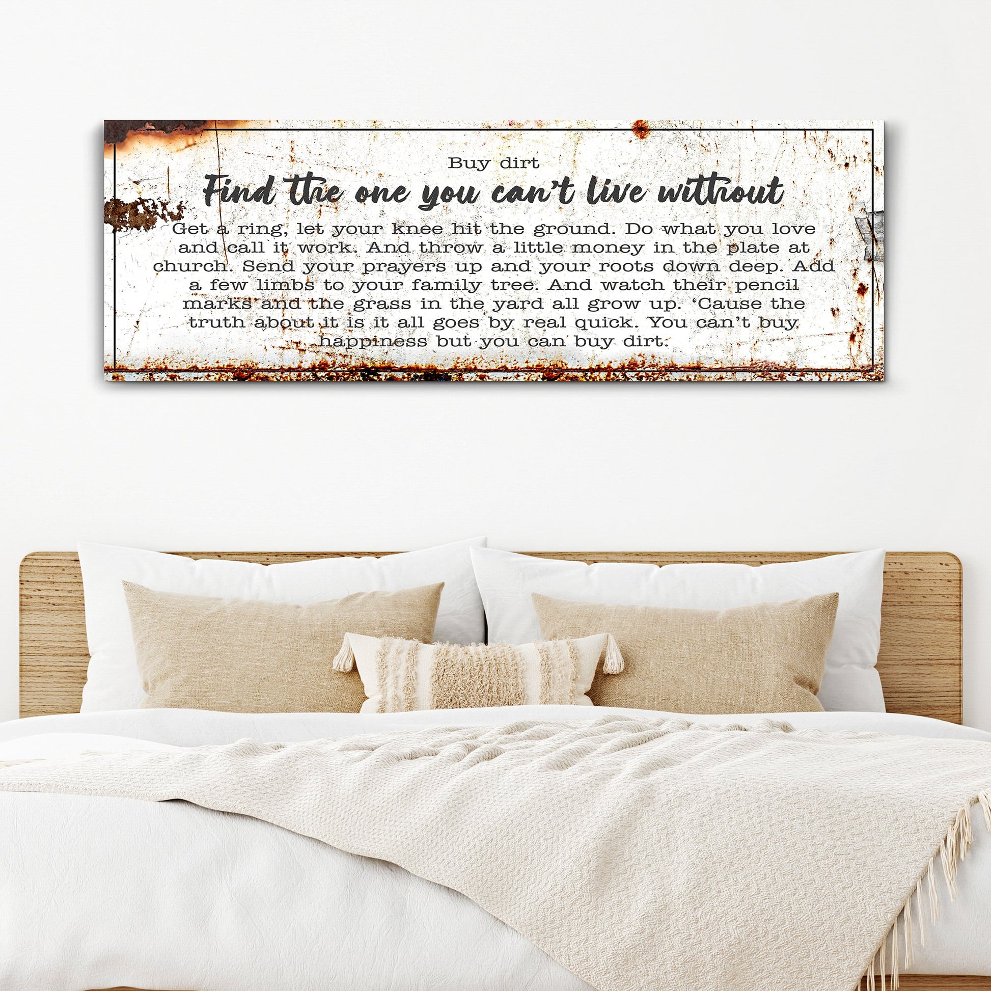 Find The One You Can't Live Without romantic canvas sign wall art